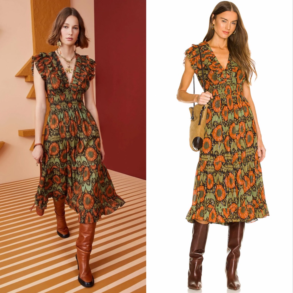 Ulla Johnson Nwt Sleeveless Ruffle Tamara Midi Dress 6